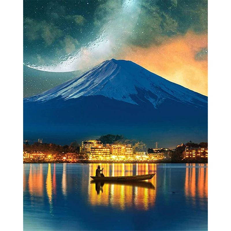 Алмазная картина речной пейзаж Алмазная мозаика лампа вышивка для взрослых детей картина стразами домашний декор