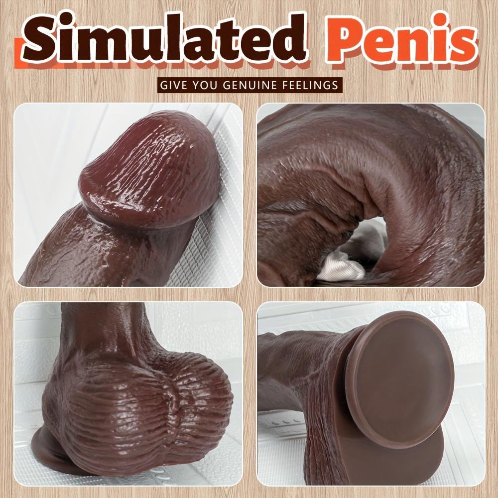 Реалистичный черный дилдо 9,65 дюйма с присоской, несколько размеров, жидкий силикон, стимуляция точки G и анальная стимуляция для пар, игра без рук