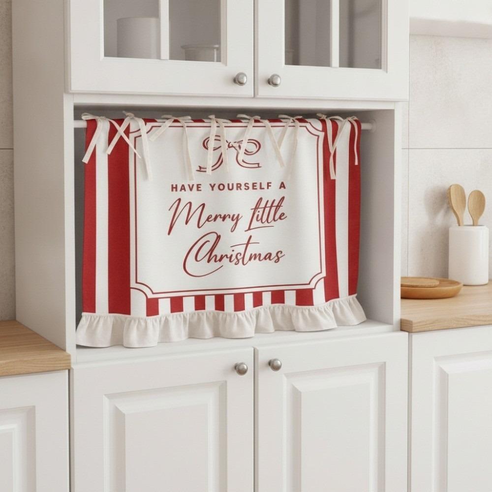 Ruffled Edge Kitchen Stove Curtain Decorative Cabinet Curtain Kitchen Window