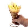 Stainless Steel French Fries Fish And Chips And Appetizers Stand Cone Basket Fry Holder With Sauce Cup Kitchen Party Supplies