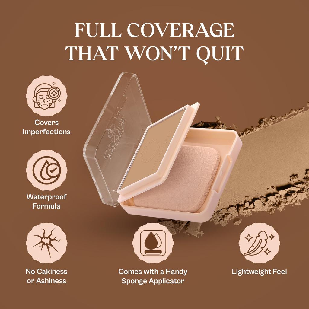 Компактная пудра Colors Queen с SPF-15, Высокое покрытие, Легкая текстура, Стойкая к поту, Долго держится, Осветляет кожу (02 Натуральный Айвори, 20 Грамм)