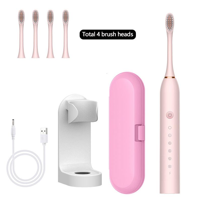 Electric Ultrasonic Toothbrush Six Speed Mode Home Soft Hair USB Charging Waterproof Adult Tooth Cleaner Automatic Couple Set