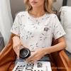 Женская мода летняя футболка с коротким рукавом и круглым вырезом с цветочной вышивкой, блузка, топ