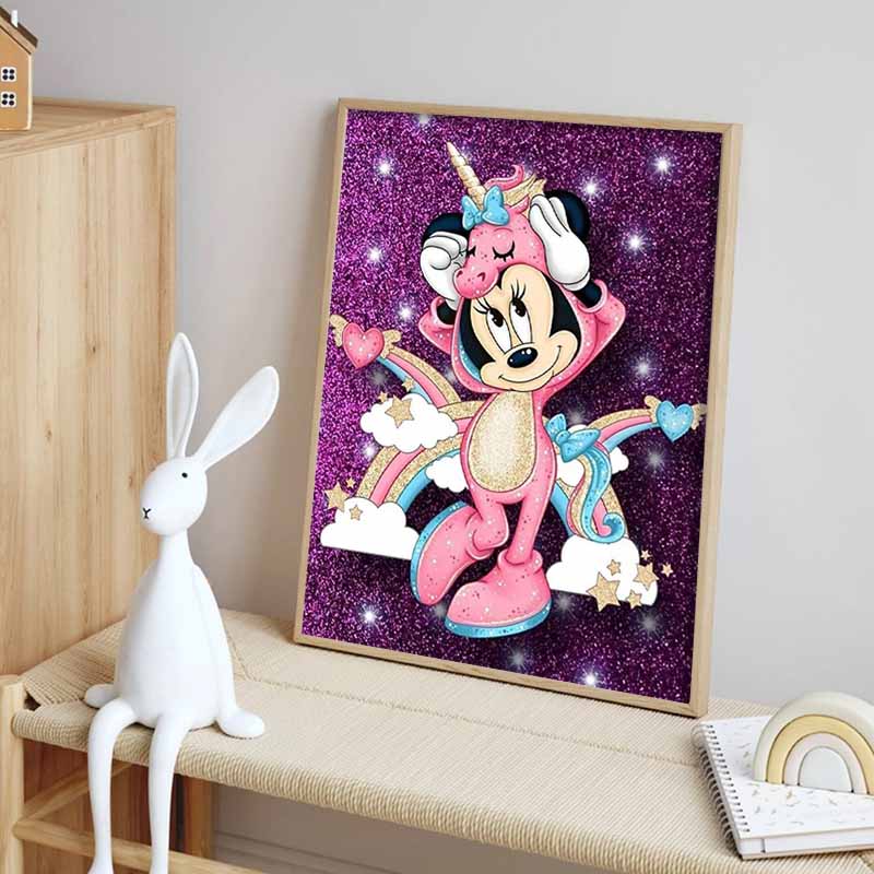 Disney Алмазная живопись Пижама Минни Маус Мечтательная и исцеляющая иллюстрация Мозаичная вышивка Алмазная живопись Крестик Домашний декор 5D Сделай сам