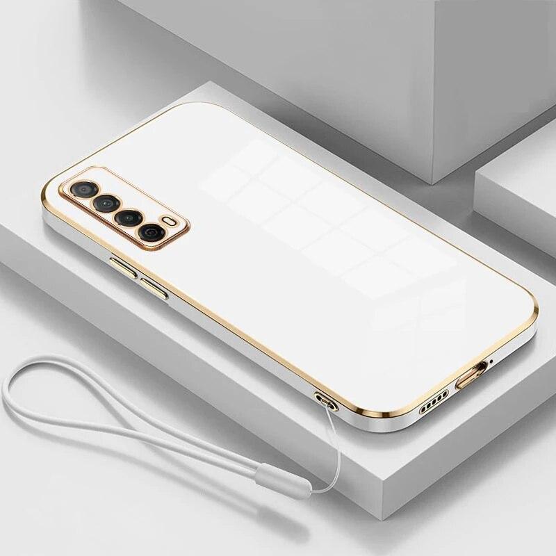 Чехол для Huawei Y7a, роскошный квадратный чехол для Huawei P smart 2021, чехол для телефона PPA-LX1, противоударный мягкий силиконовый чехол из ТПУ, чехлы