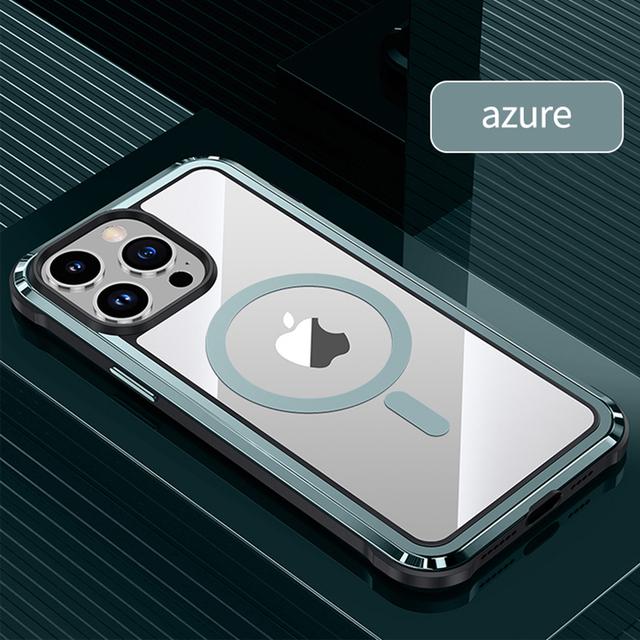 Чехол для телефона для Iphone 14 с магнитной беспроводной зарядкой Magsafe, алюминиевый магнитный противоударный чехол для Iphone 14 Pro Max Fundas