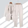 Summer Women's Thin Jacket Suit Coat Casual Wide Leg Pants Two Piece Office Suit Business Suit