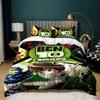 Cartoon Ben 10 Duvet Cover Set Ultra Soft Breathable Bedding Set Queen Size Lightweight Duvet Cover with 2 Pillow Cases