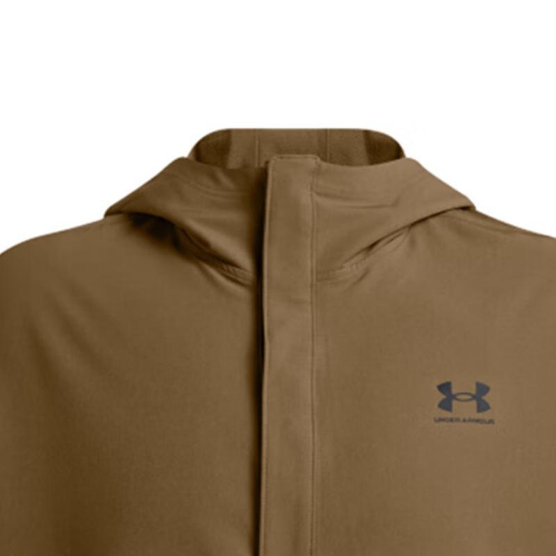 Under Armour Vibe Storm Shell Simple Brand Logo Удобная повседневная спортивная толстовка с капюшоном для тренировок Мужские толстовки Coyote-Brown 1386575-498