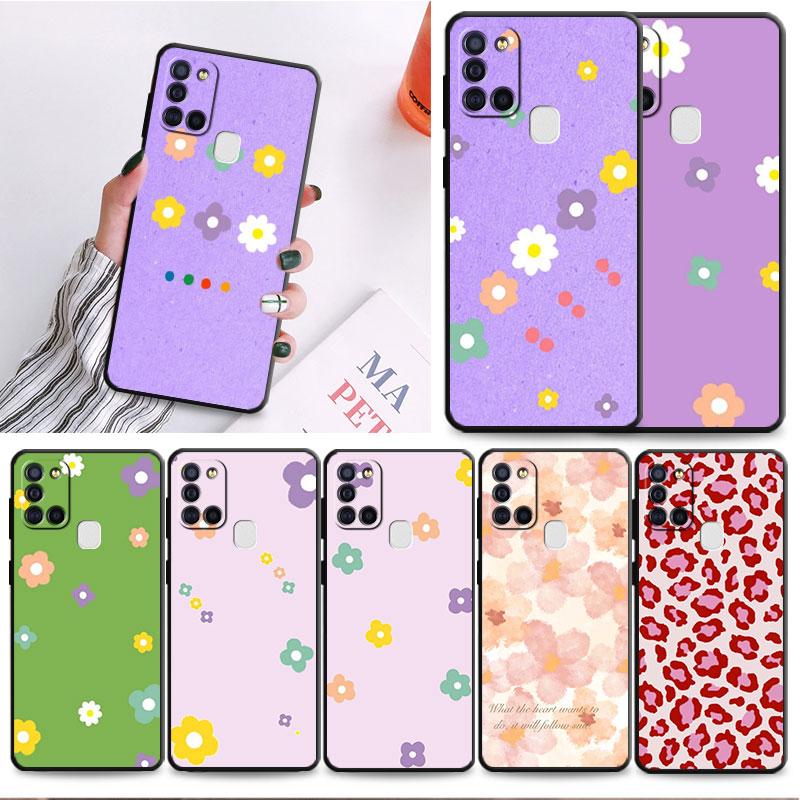 Милый чехол с цветочным рисунком для Samsung Galaxy A10 A40 A03s A04s A03 Core A04 A20e A10s A70 A02 A01 A02s A50, силиконовый матовый чехол-бампер