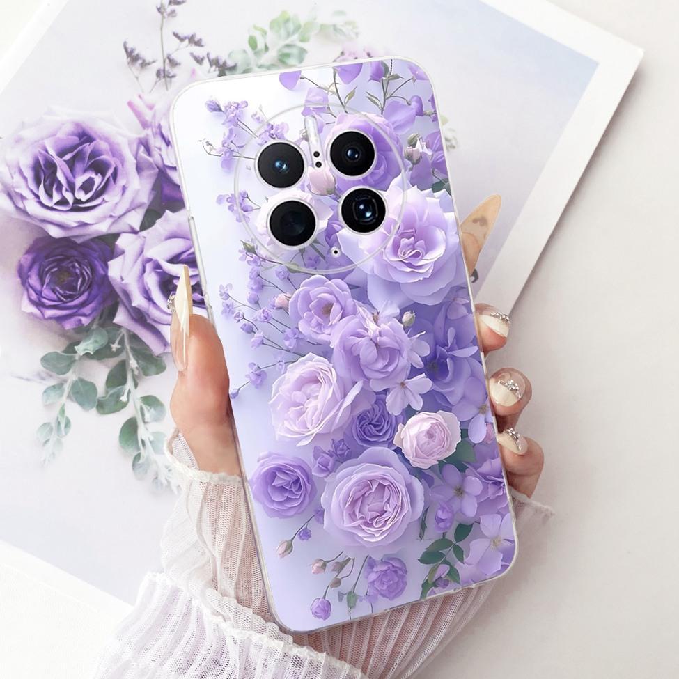 Clear Cover For Huawei Mate 50 Pro Cute Cat Fashion Butterfly Funny 2D Painted Casing For Huawei Mate 50Pro DCO-AL00 DCO-LX9