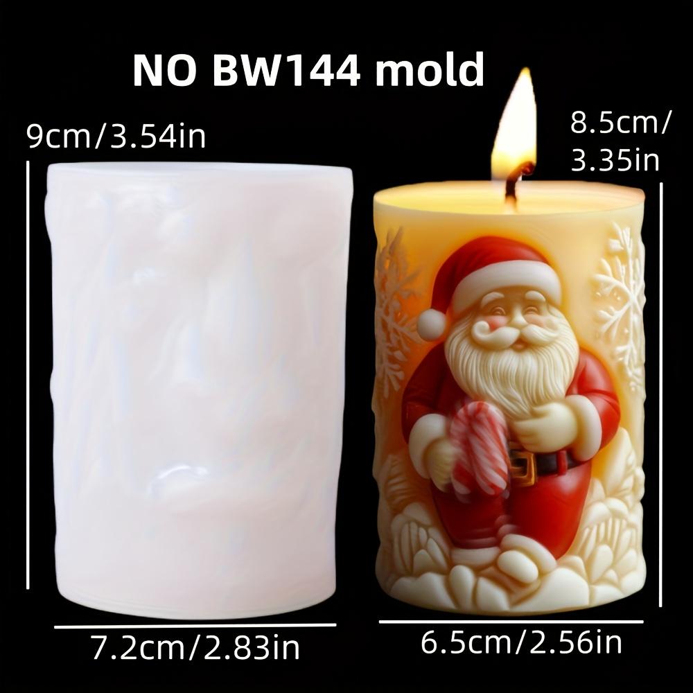 Santa Claus Hold Gift Scented Candle Silicone Mold Smile Santa Claus Holding Gift Box Scented Resin Plaster Molds Christmas Gift