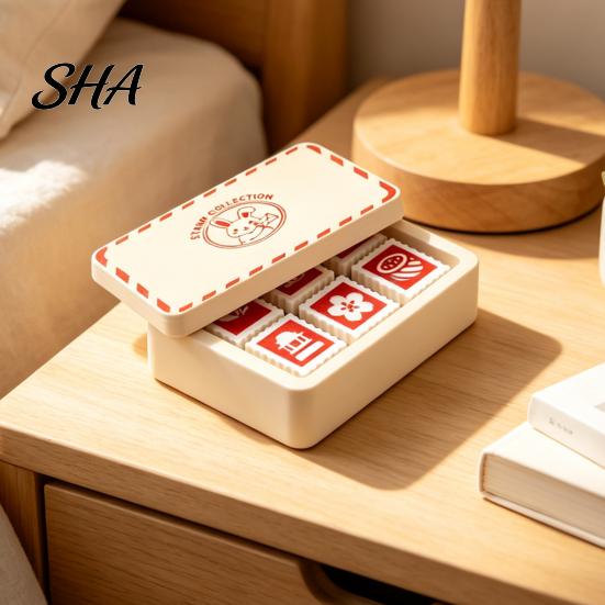 3D Printed Stress Relievers Stamp Box Clicker, Relief Retro Finger Clicky Desk Toy Rabbit Pattern for Adults and Kids Tactile Clicker Toys