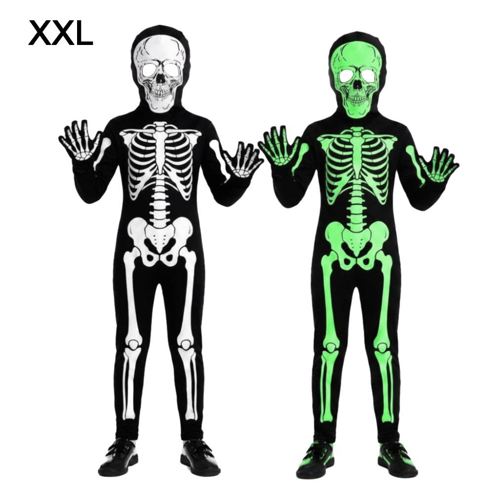 Luminous Cosplay Skeleton Suit Fabric Luminous Kids Dress Grim Reaper Costume Stage Performance
