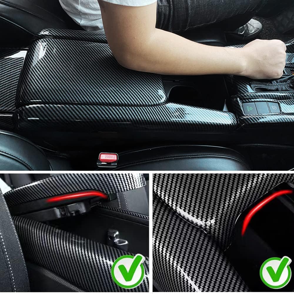 Carbon Fiber Color Car Interior Center Armrest Box Cover Console Box Storage Box Trim Covers Auto Accessories For Honda 10Th Gen Civic 2016 2017 2018