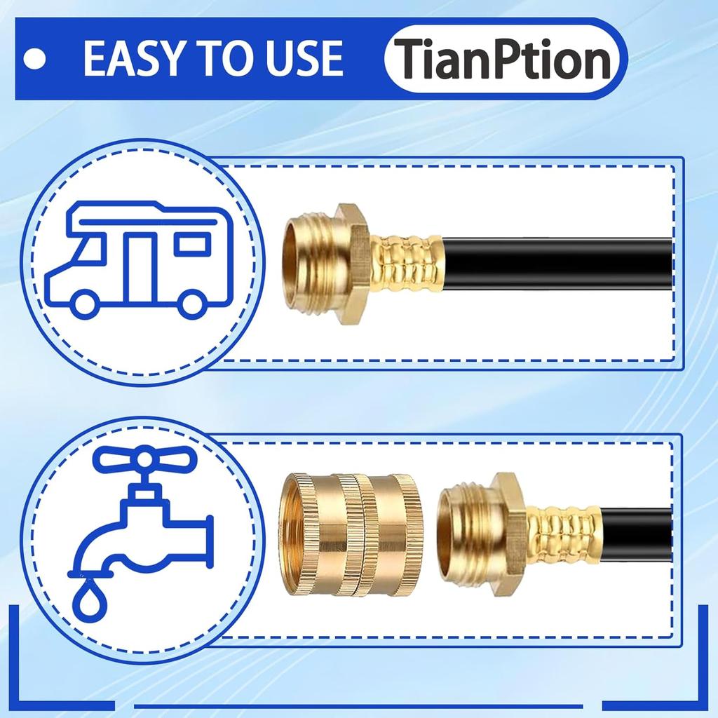 Upgraded RV Water Blow Out Winterizing Kit Sprinkler Winterization Hose With Oil Filled Pressure Gauge Compressor Winterize Adapter Plug, For Camper,