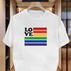 Rainbow "Love" Pride Print T-Shirt Breathable Cool, Comfortable Wear,Daily Casua
