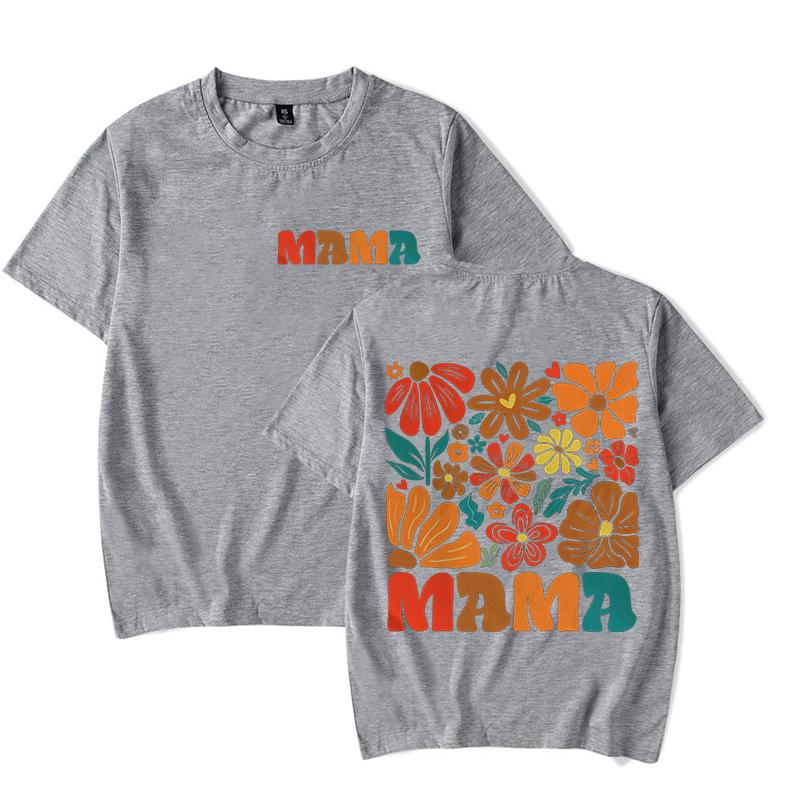 Горячая Распродажа Женская Одежда Мама Цветок Бохо Винтажные Футболки Подарок на День Матери Смешная Футболка Топы Бохо Цветочная Мама Футболка с Коротким Рукавом