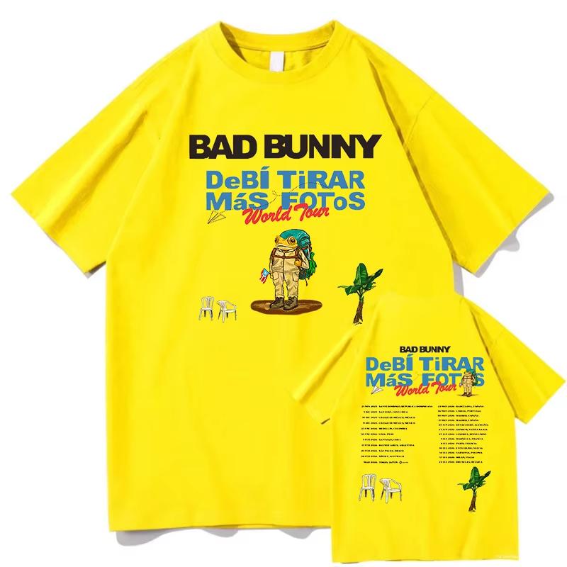 Футболка Bad Bunny Мировой Тур 2026 Debí Tirar Más Fotos Альбом НОВЫЕ Футболки Короткий Рукав Хлопок Y2k Короткие Рукава Классический