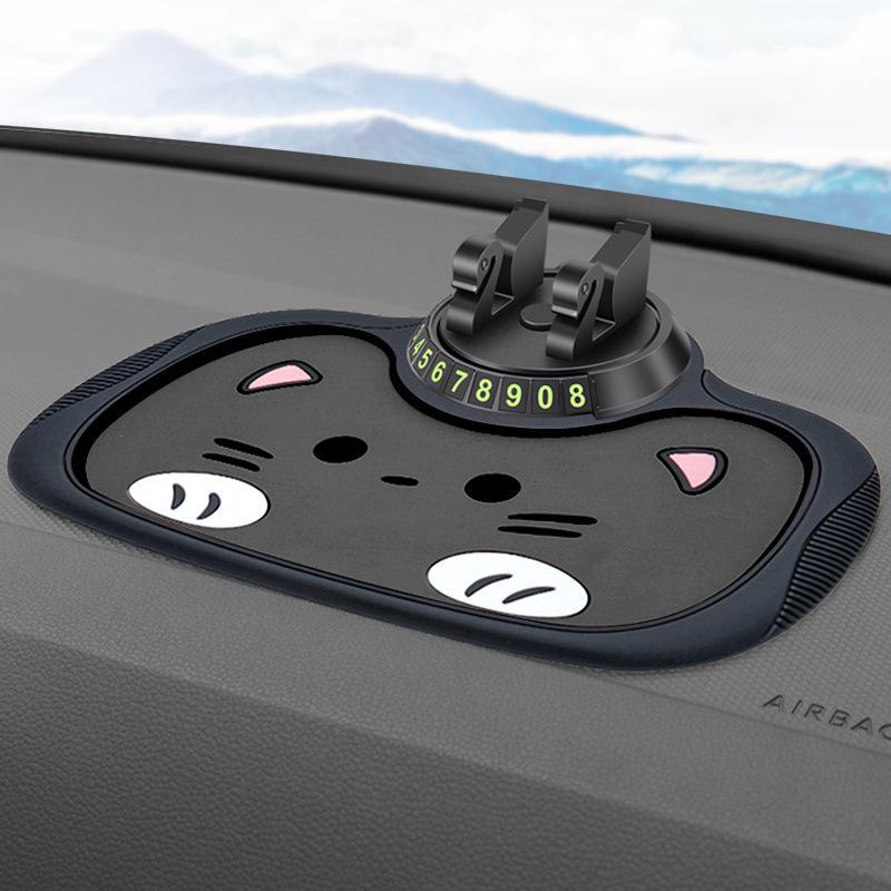 Противоскользящий коврик на приборную панель автомобиля с держателем для телефона и знаком парковки