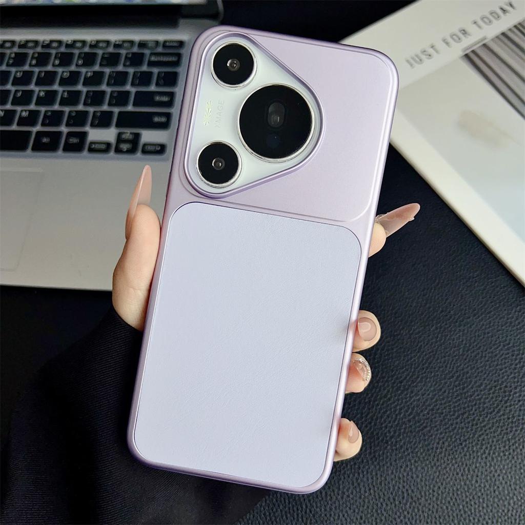 Чехол для Huawei Pura 90 Pro Max Модный Однотонный Кожаная Текстура Легкий Магнитный ПК Чехол для Huawei Pura90 Pro Ударопрочный Funda