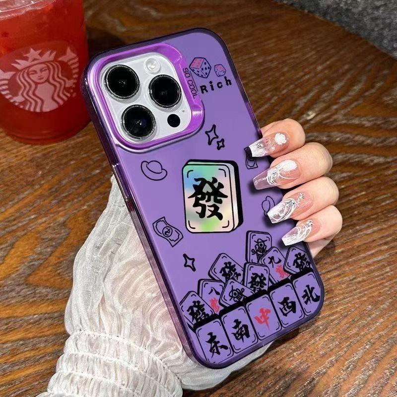 Чехол для мобильного телефона Fa Cai Mahjong подходит для iPhone 16, Apple 15 Pro Max/14, противоударный, 13 Pro/12, новый 11 XR