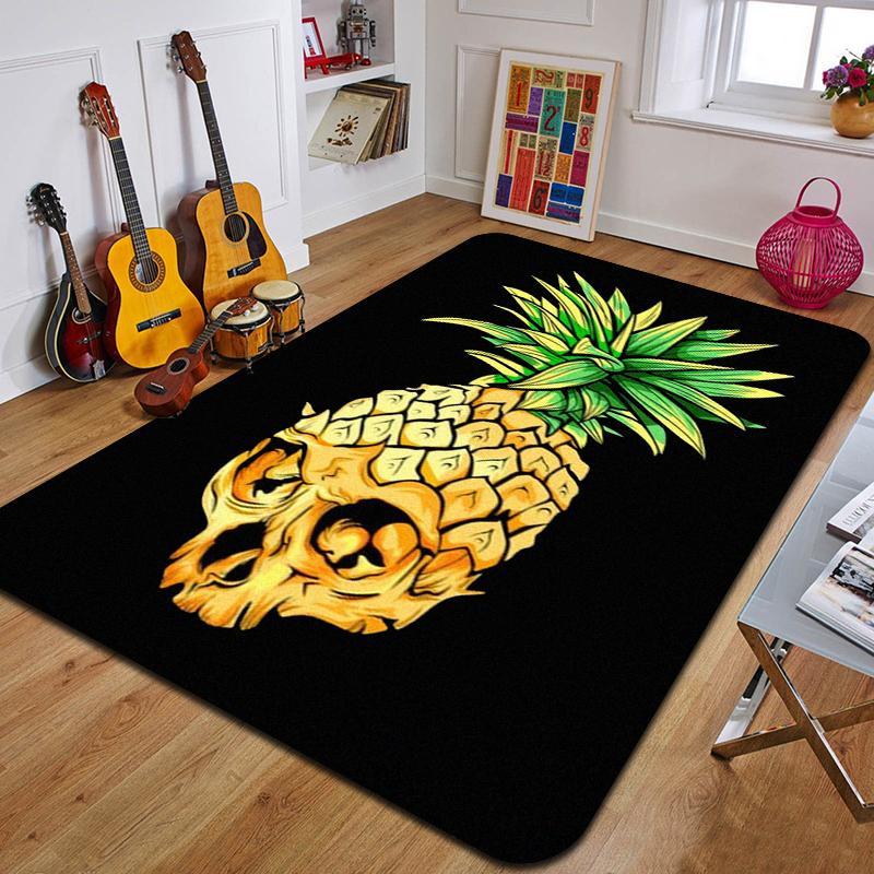 P-Pineapple Printed Carpet Fashion Yoga Mat Non-Slip Carpet Bedroom Decoration Outdoor Carpet Bedroom Birthday Gift
