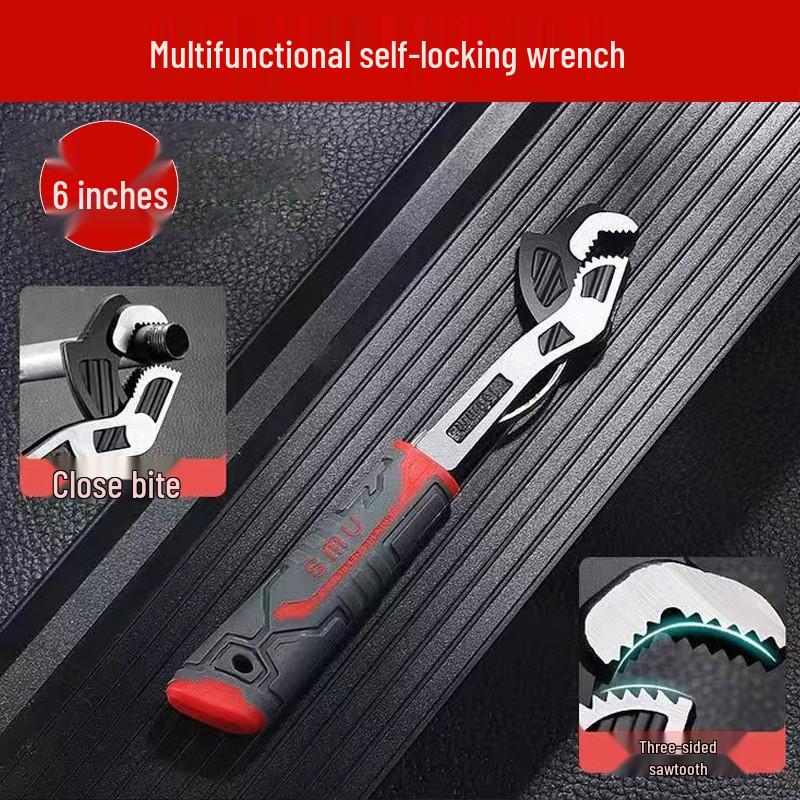 Многофункциональный разводной ключ промышленного класса 10”: Самоблокирующаяся, высокопрочная, хромованадиевая сталь, идеально подходит для использования в ванной комнате.