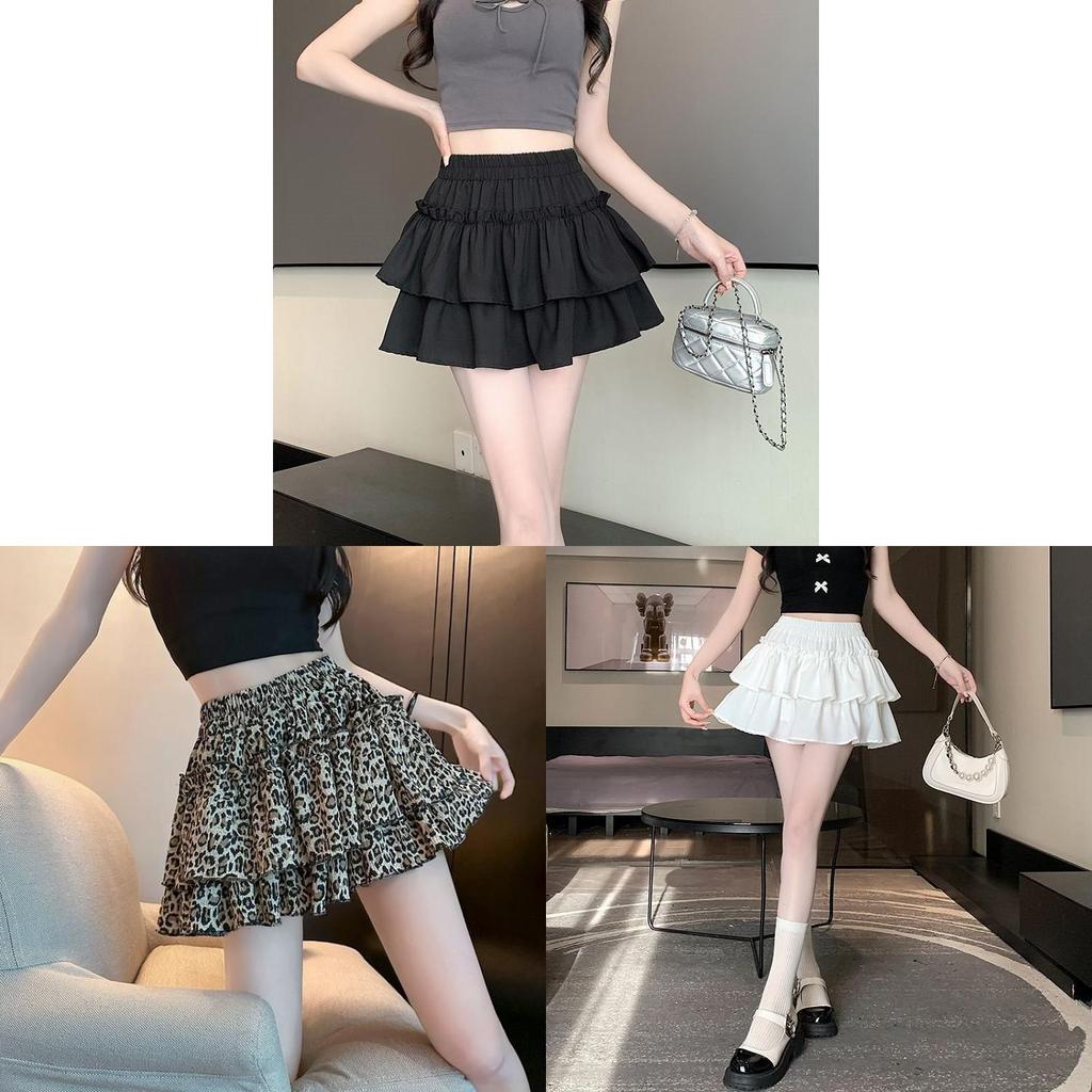 Leopard Print High Waist Mini Skirt With Pleated Design For Summer Fashion