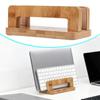 Вертикальная подставка для ноутбука, держатель для телефона, противоскользящая, экономящая место док-станция, настольная, деревянная, бамбуковая