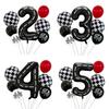 Racing Theme Digital Aluminum Film Balloon Black And White Chess Print Birthday Party Balloon Decoration Set