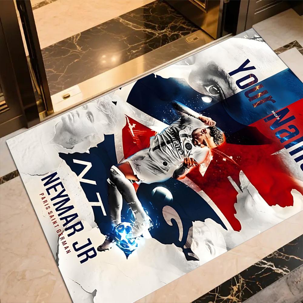 Football Legend Poster Customize Text Area Rug Perfect for Foyer Playrooms Game Room Decorate room Antislip Carpet Decorate Offices