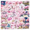 50 Розовых Наклеек Серии Сакура Граффити Креативные DIY Наклейки Сакура Мобильные Водонепроницаемые Декоративные Наклейки