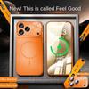 Official Orange Magsafe Magnetic Glass Phone Case for iPhone 17 Air 16 15 14 13 Pro Max Hard Shockproof Protect Matte Cover