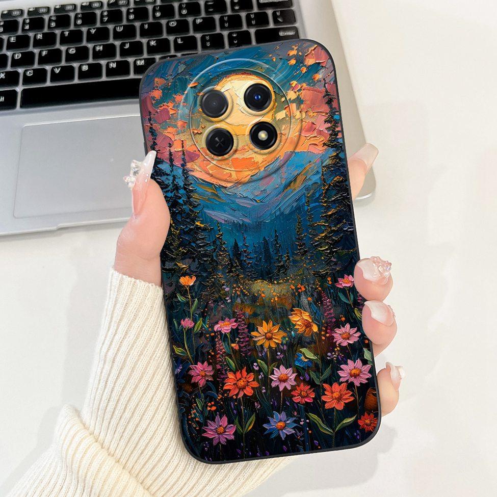 For Realme 12 5G Case For Realme 12X 5G Cover RMX3998 Luxury Fashion Flowers Kawaii Girl Cute Cat Shockproof Phone Case Funda