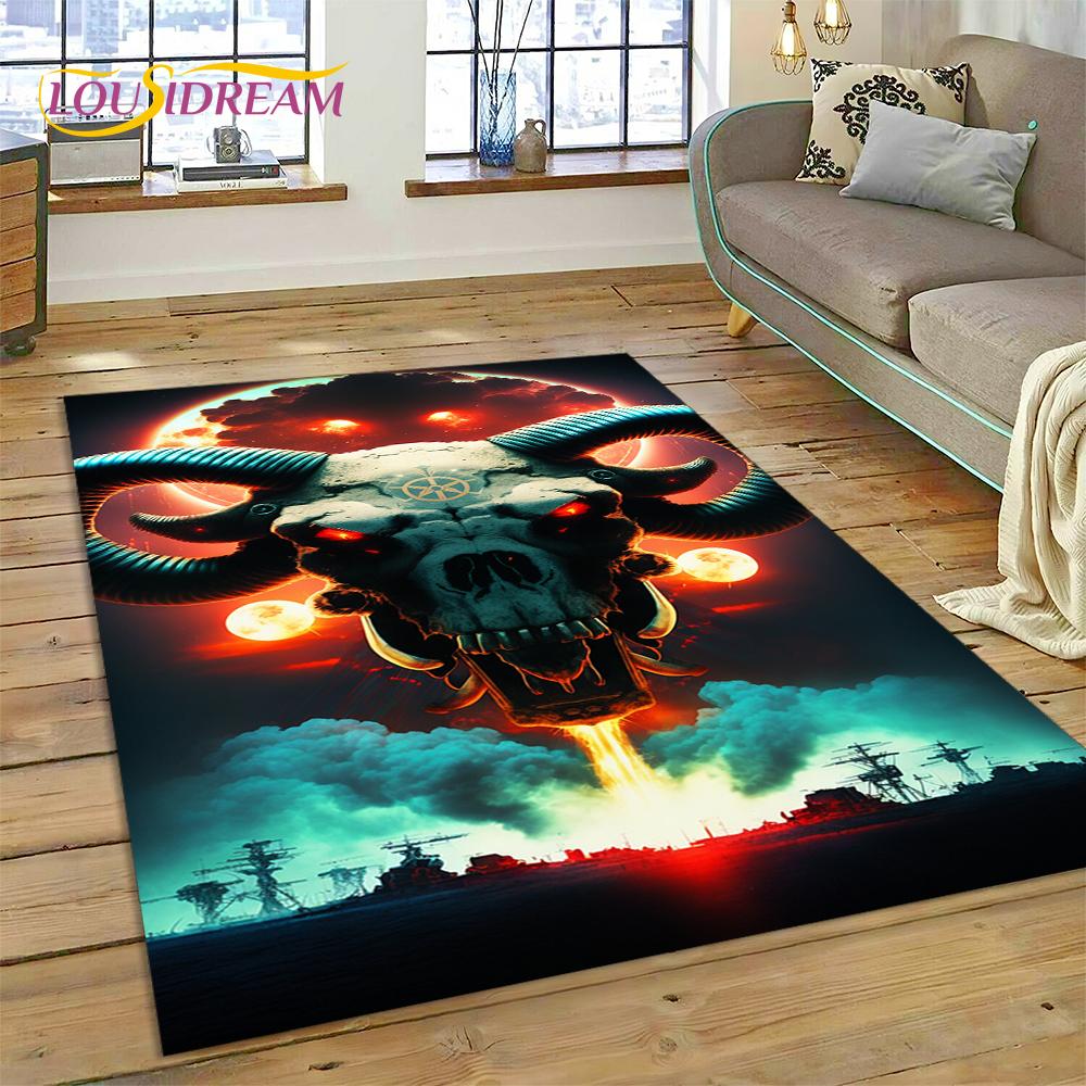 Gothic Horror Monsters Demon Ghost Carpet Rug for Bedroom Living Room Home Sofa Decoration,Children Game Large Decor Floor Mat