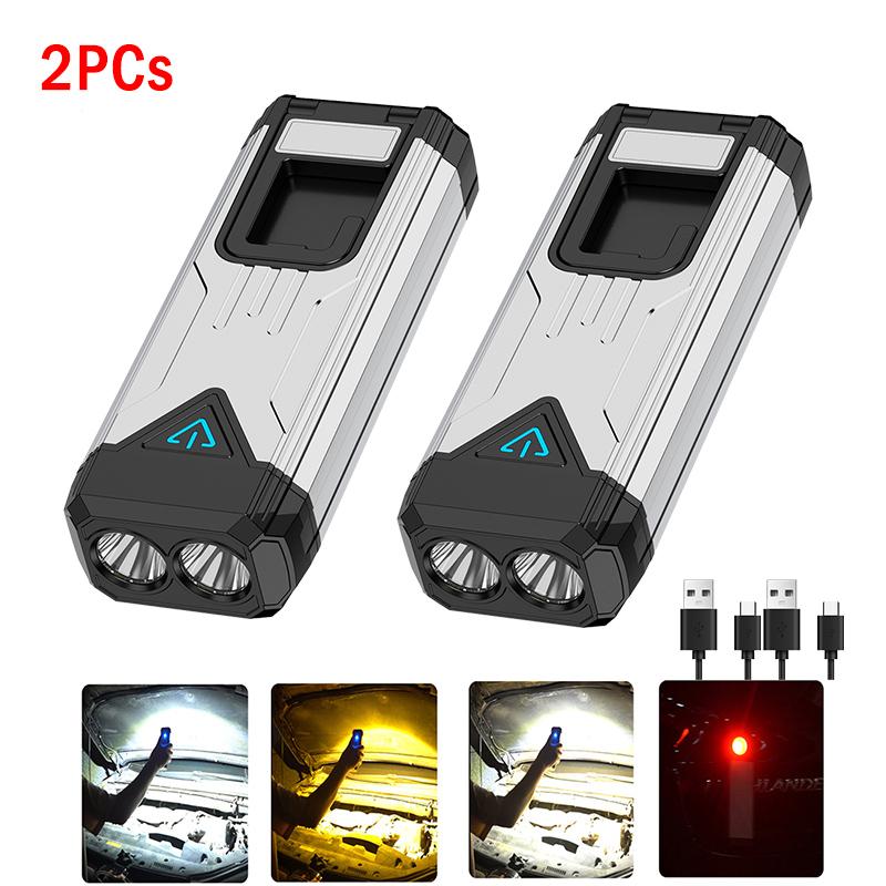 Super Bright Led Flashlight Rechargeable Built In 4000mAh Torch with Magnet Hook Outdoor Campin Fishing Survival Alarm Light