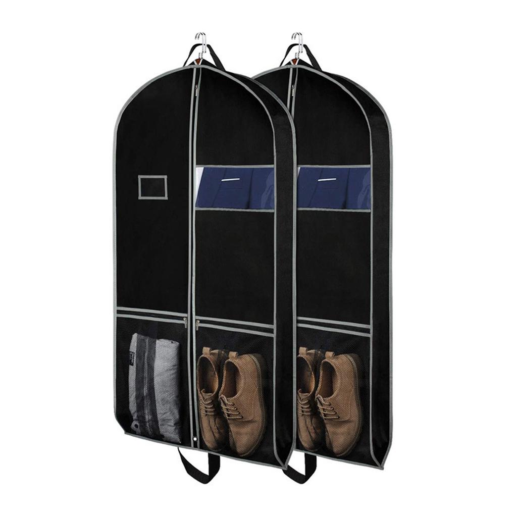 Garment Bags for Travel Heavy-Duty Garment Bag with Pockets Portable Garment Bags for Hanging Clothes Foldable