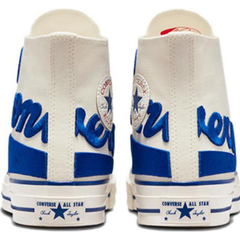 Converse Кеды Chuck Taylor All Star Classic Trend 1970-х годов Высокие парусиновые унисекс Молочно-белые Синие