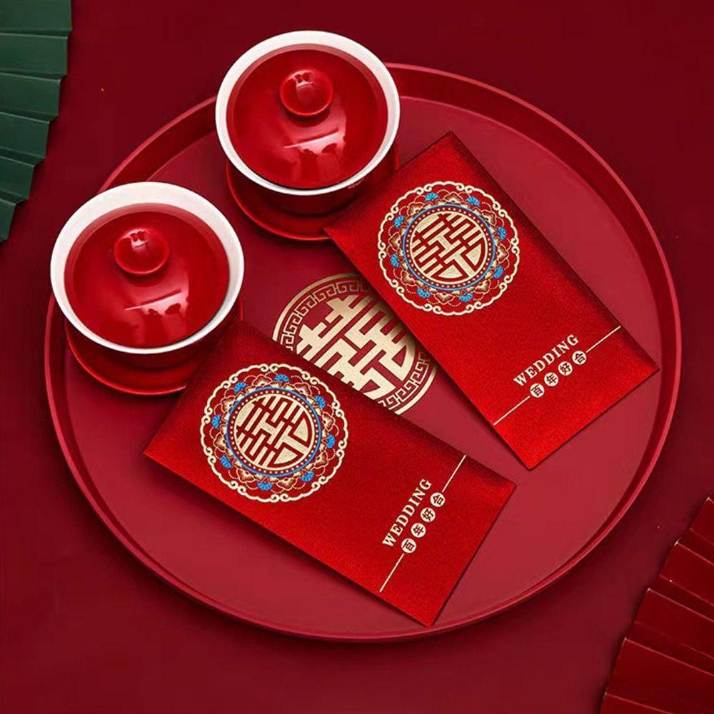 1Pcs Wedding Banquet Red Tray Festive Supplies Chinese Traditional Plate New Xi Tray