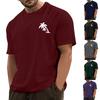Men's Fashionable Casual Hawaiian Print Round Neck Short-Sleeved T-Shirt Top
