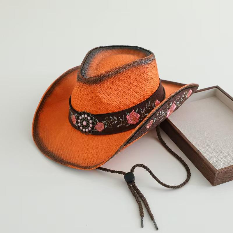 New Embroidery Accessories Straw Cowboy Hat For Women And Men – Western Sun Hat For Country Concert Rodeo And Cowgirl Outfit