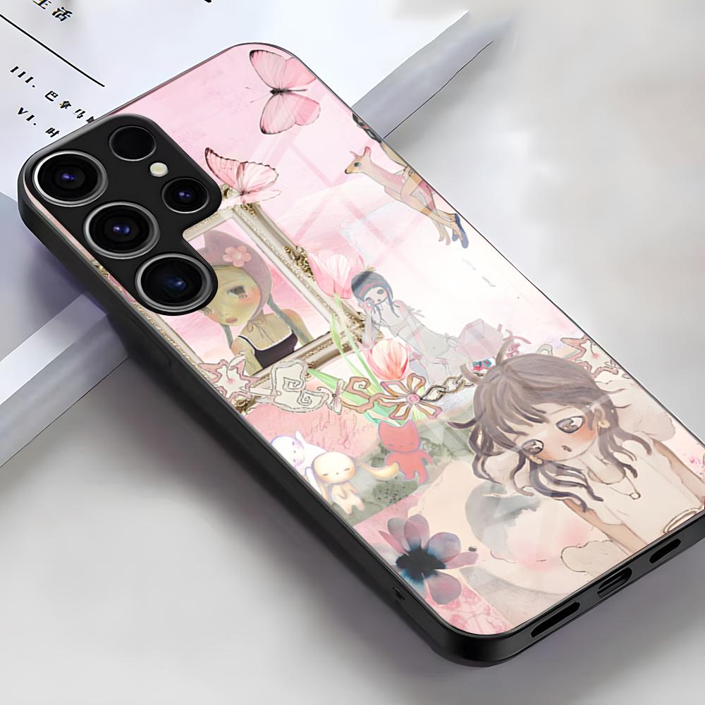 Чехол для телефона A-Aya T-Takano Art для Samsung S26 S25 Edge Ultra S23 S22 S21 S20 Ultra Plus S24 Fe A54 A53 A25 Стеклянная крышка