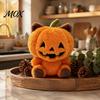 Decorative Throw Pillows for Sofa Halloween Pumpkin Plush Pillow with Cat Ears & Claws, Orange Fluffy Decor Soft Stuffed Animal Cushion, Autumn