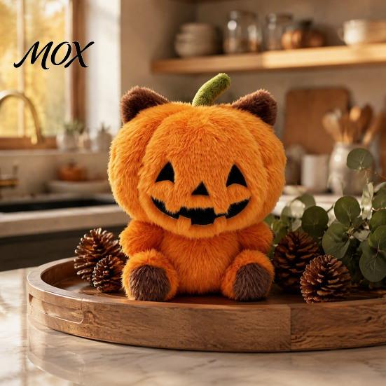 Decorative Throw Pillows for Sofa Halloween Pumpkin Plush Pillow with Cat Ears & Claws, Orange Fluffy Decor Soft Stuffed Animal Cushion, Autumn