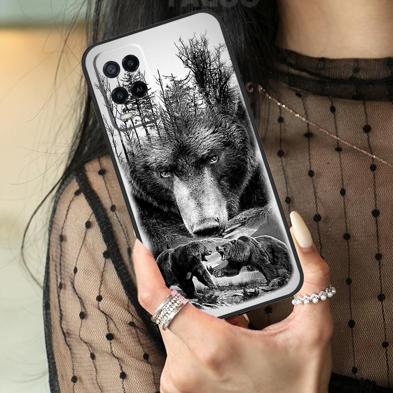 Милый чехол с медведем гризли для Oppo A5 Pro A15 A17 A57 A77 A18 A38 A58 A78 A98 A94 A74 A54 A40 A60 A80 A96 A76 A16