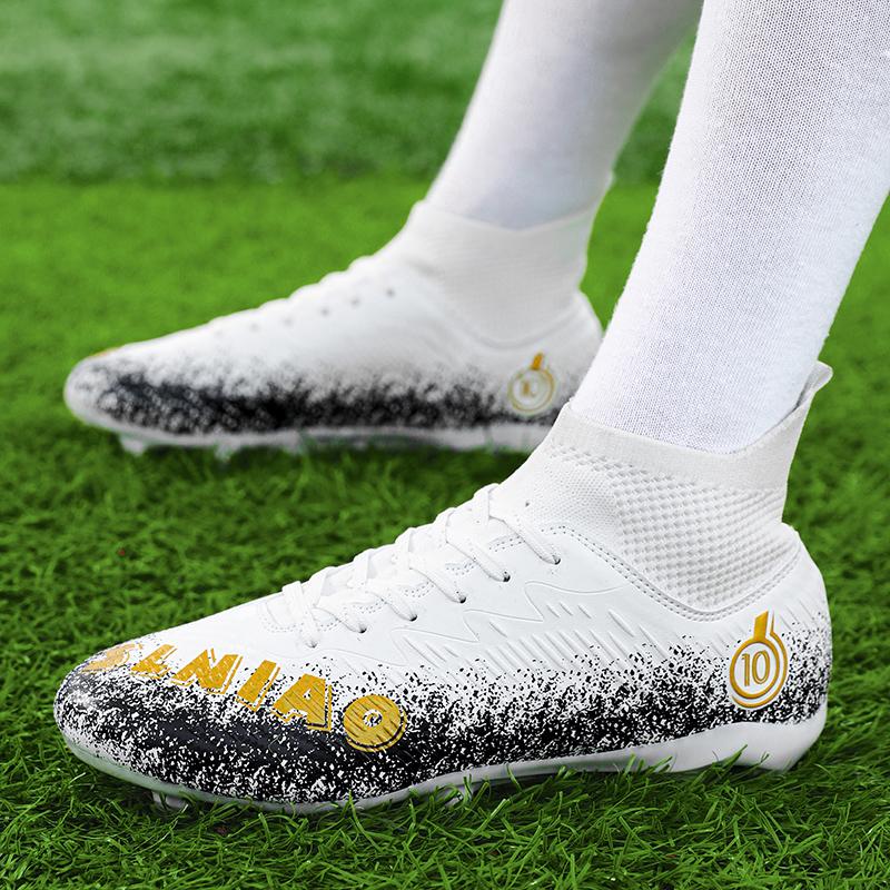 33-46 футбольные бутсы унисекс, высокоэластичные носки на шнуровке, тренировочный искусственный капитан, детские футбольные бутсы для тренировок на открытом воздухе