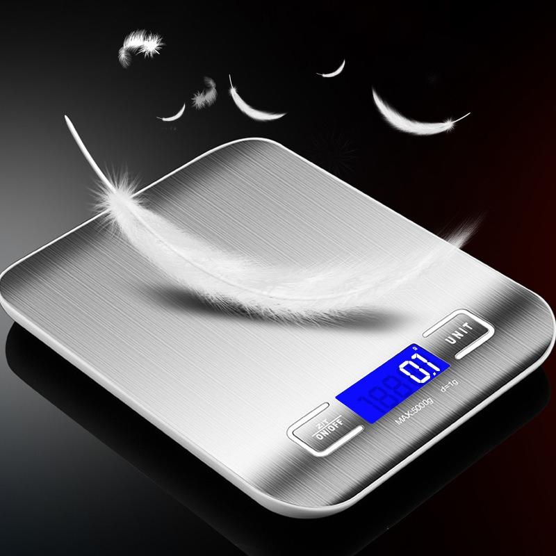 Portable Electronic Digital Kitchen Scale with Timer High Precision LED Display Household Weight Balance Measuring Tools