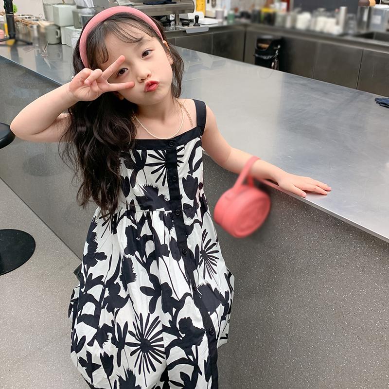 Летнее платье с пышной талией для девочек, милое платье принцессы, летнее прохладное пляжное платье