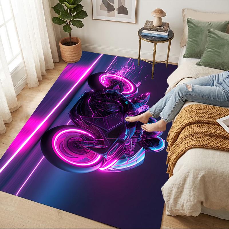 Neon Rider Living Room Nonslip Area Rug Soft Carpet For Bedroom Game Playroom Sofa Office Home Decor Doormat Christmas Gift C9291395